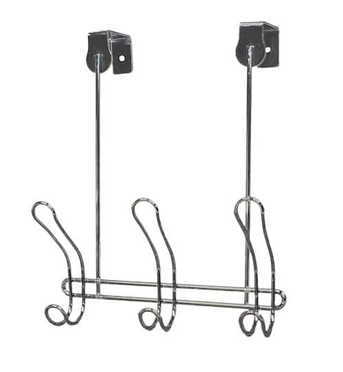 Simplify Chrome 3-Hook Compact Over the Door Hooks | 9" x 4.5" x 11" | Michaels®